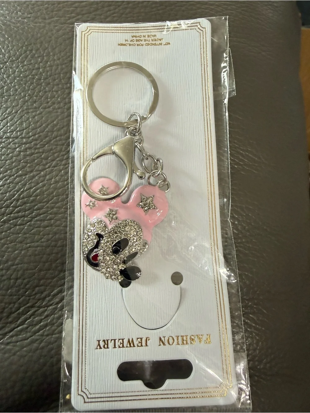 Crystal Heart Pink Keychain Charm - Fashion Jewelry